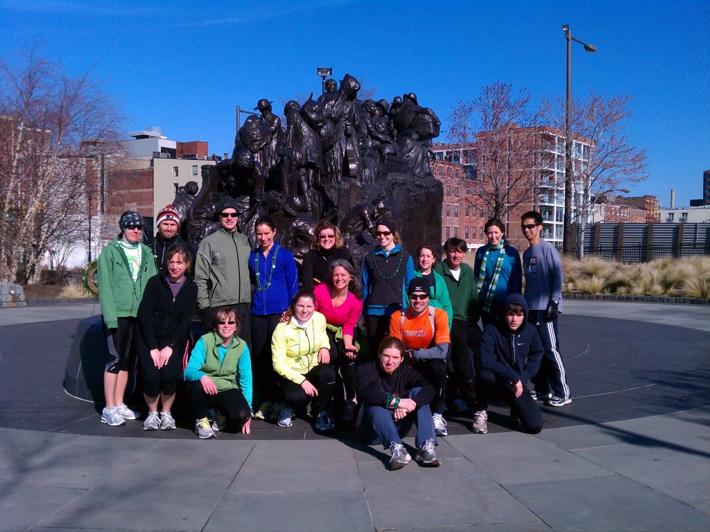 Group in front of the Irish Memorial